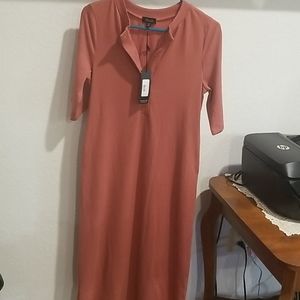 Roolee salmon house dress NWT XS